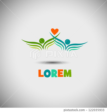 People with heart logo vector icon illustration, Multi-Ethnic Group of People Community, Unity, Friendship, and Solidarity. hand drawn. Not AI, Vector illustration People with heart logo vector icon illustration, Multi-Ethnic Group of People Community, Unity, Friendship, and Solidarity. hand drawn. Not AI, Vector illustration 122035933