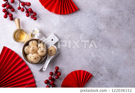 Tang yuan rice dumpling balls for Chinese lunar New year celebration Tang yuan rice dumpling balls for Chinese lunar New year celebration 122036152