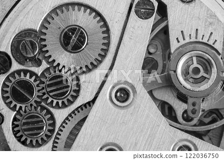 clockwork vintage mechanical watch, high resolution and detail 122036750