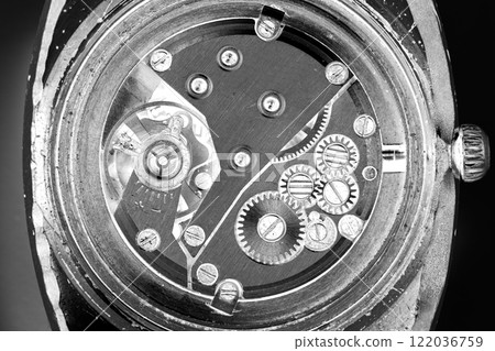 clockwork vintage mechanical watch, high resolution and detail 122036759