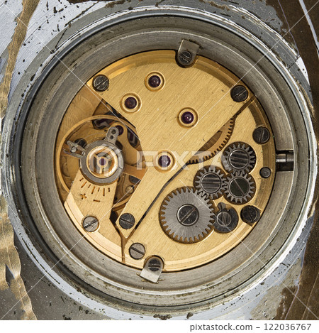 clockwork vintage mechanical watch, high resolution and detail clockwork vintage mechanical watch, high resolution and detail 122036767