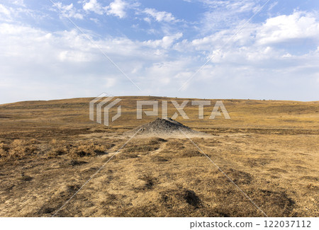 photo of a mud volcano eruption, landscape photography 122037112