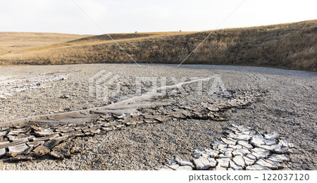 photo of a mud volcano eruption, landscape photography photo of a mud volcano eruption, landscape photography 122037120