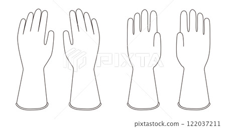 Rubber gloves simple icon clothing template double sided 122037211