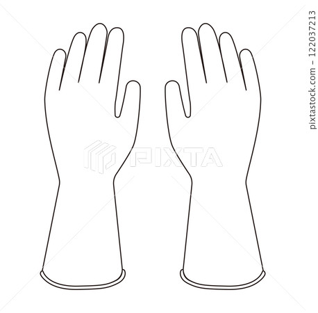 Rubber gloves simple icon clothing template back 122037213
