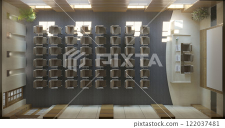 conference room, meeting room, interior visualization, 3D illustration conference room, meeting room, interior visualization, 3D illustration 122037481