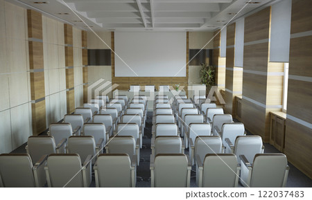 conference room, meeting room, interior visualization, 3D illustration 122037483