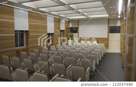 conference room, meeting room, interior visualization, 3D illustration conference room, meeting room, interior visualization, 3D illustration 122037490