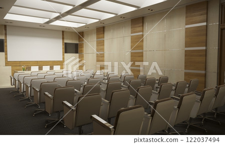conference room, meeting room, interior visualization, 3D illustration 122037494