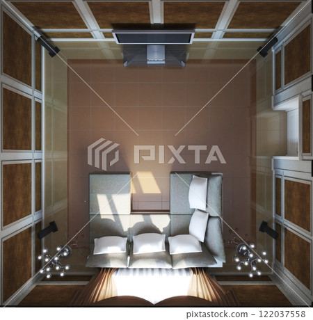 residential interior visualization, 3D illustration, cg residential interior visualization, 3D illustration, cg 122037558