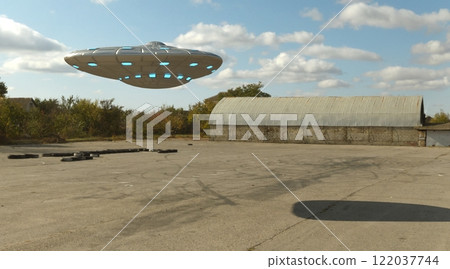 Ufo, photorealistic 3d visualization, 3d render 122037744