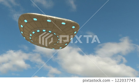Ufo, photorealistic 3d visualization, 3d render 122037745