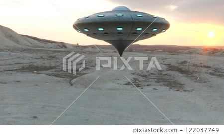 Ufo, photorealistic 3d visualization, 3d render 122037749