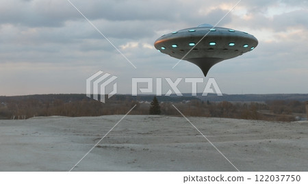 Ufo, photorealistic 3d visualization, 3d render 122037750