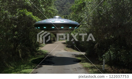 Ufo, photorealistic 3d visualization, 3d render 122037753