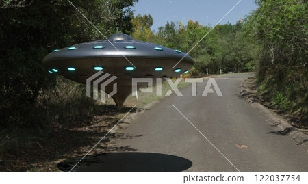 Ufo, photorealistic 3d visualization, 3d render 122037754