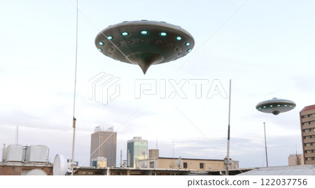Ufo, photorealistic 3d visualization, 3d render 122037756