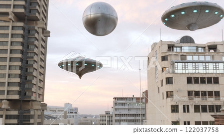 Ufo, photorealistic 3d visualization, 3d render 122037758