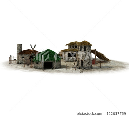 old town, 3d visualization, illustration 122037769