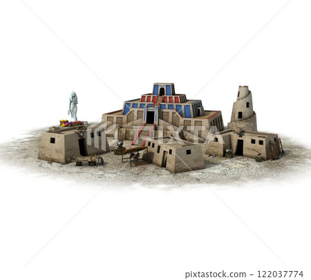 old town, 3d visualization, illustration 122037774