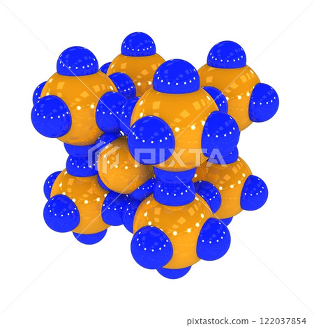 molecule, molecular lattice, 3D illustration molecule, molecular lattice, 3D illustration 122037854