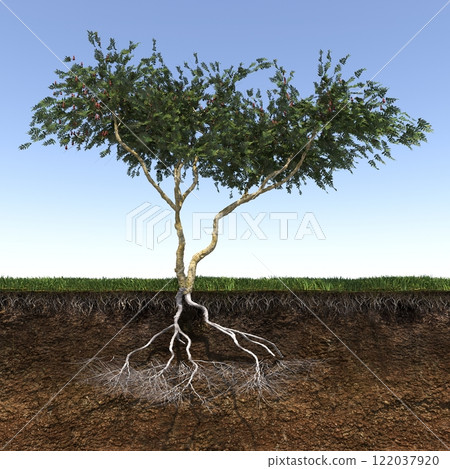 tree root system, 3d render tree root system, 3d render 122037920