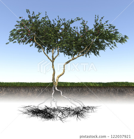 tree root system, 3d render tree root system, 3d render 122037921