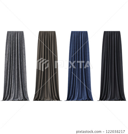 curtain isolated on a transparent background, interior decorations, 3D illustration, cg render 122038217