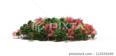 group of trees isolated on a transparent background, big trees in the forest, 3D illustration, cg render group of trees isolated on a transparent background, big trees in the forest, 3D illustration, cg render 122038260