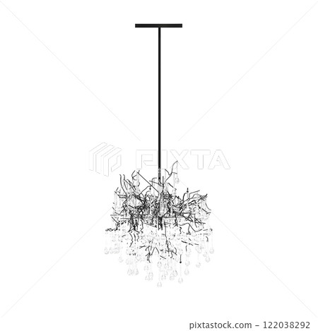 chandelier on the ceiling isolated on transparent background, hanging lamp, pendant light, 3D illustration, cg render chandelier on the ceiling isolated on transparent background, hanging lamp, pendant light, 3D illustration, cg render 122038292
