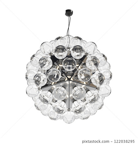 chandelier on the ceiling isolated on transparent background, hanging lamp, pendant light, 3D illustration, cg render chandelier on the ceiling isolated on transparent background, hanging lamp, pendant light, 3D illustration, cg render 122038295