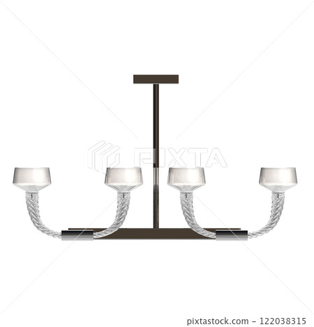 chandelier on the ceiling isolated on transparent background, hanging lamp, pendant light, 3D illustration, cg render chandelier on the ceiling isolated on transparent background, hanging lamp, pendant light, 3D illustration, cg render 122038315