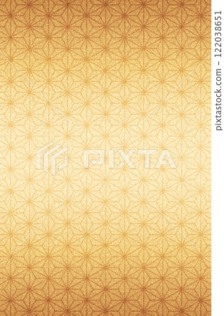 麻葉圖案浮雕金色摺疊屏風背景（香檳金）橫向圖案漸層垂直影像 122038651