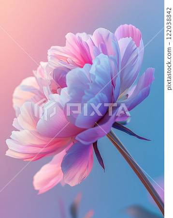 Dreamy Flower Close-Up with Soft Gradient Background Dreamy Flower Close-Up with Soft Gradient Background 122038842