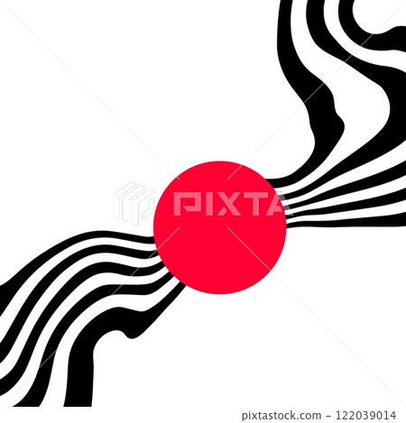 Black wavy lines on a white background with red circles. eps 10 122039014