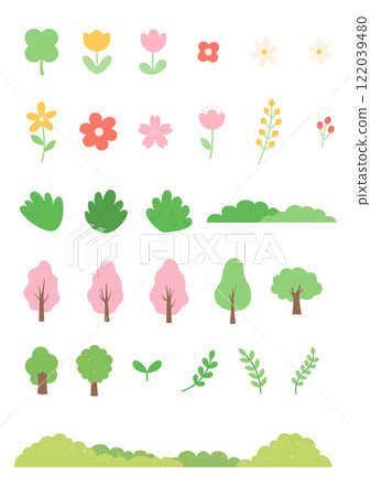 Vector illustration set of plants. Vector illustration set of plants. 122039480