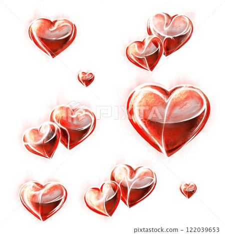 Seamless pattern with hearts on the wight background. Seamless pattern with hearts on the wight background. 122039653