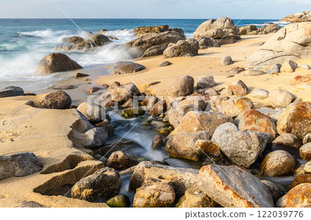 Spectacular view of Nagata Inakahama Beach, a sea turtle nesting site on Yakushima Island (Autumn) 122039776