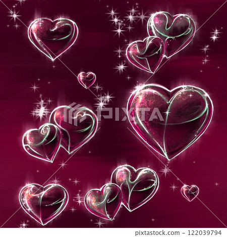 Seamless pattern with hearts on the dark purple background Seamless pattern with hearts on the dark purple background 122039794