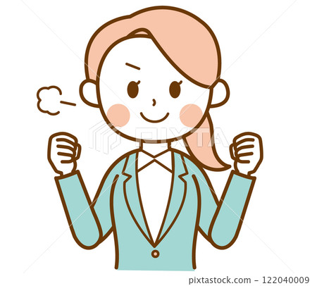 穿著西裝的女人激勵自己的插圖 穿著西裝的女人激勵自己的插圖 122040009