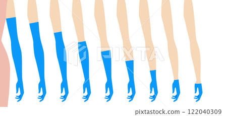 Set of Gloves Length Chart diagram with name text blue cartoon Elbow Short Wrist Fashion hand accessory clothing Set of Gloves Length Chart diagram with name text blue cartoon Elbow Short Wrist Fashion hand accessory clothing 122040309