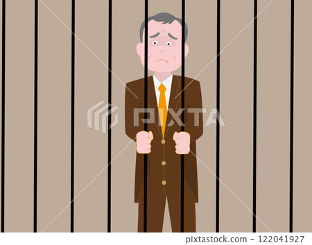 A businessman in jail. 122041927