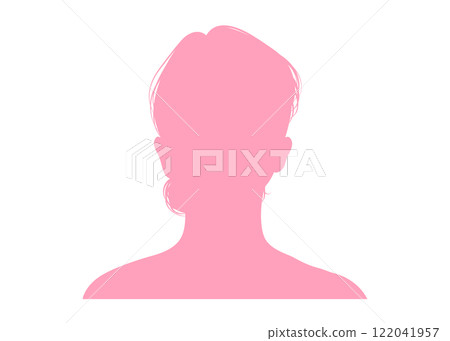 匿名個人資料中一位梳著髮髻(正面,粉紅色,上身)的女性的特寫剪影 匿名個人資料中一位梳著髮髻(正面,粉紅色,上身)的女性的特寫剪影 122041957