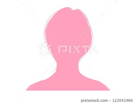 Close-up silhouette of a short-haired woman's face (front, pink, upper body) Anonymous profile material Close-up silhouette of a short-haired woman's face (front, pink, upper body) Anonymous profile material 122041960