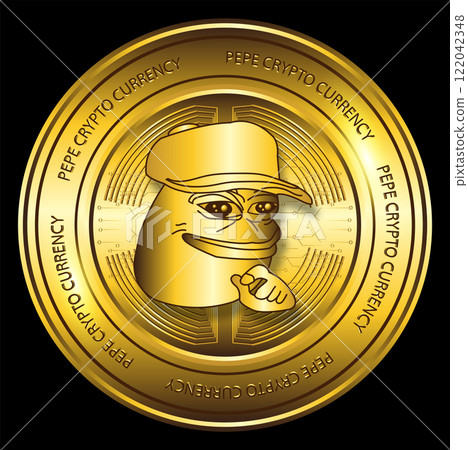 luxury gold pepe coin crypto currency symbol luxury gold pepe coin crypto currency symbol 122042348