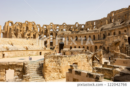 Amphitheater of El Jem in Djem, Tunisia 122042766