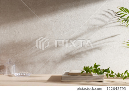 Natural beige background with a warm ambience. 122042793