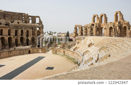 Remains of ancient Roman amphitheater in Tunis, El Jam, places of entertainment and entertainment 122042847