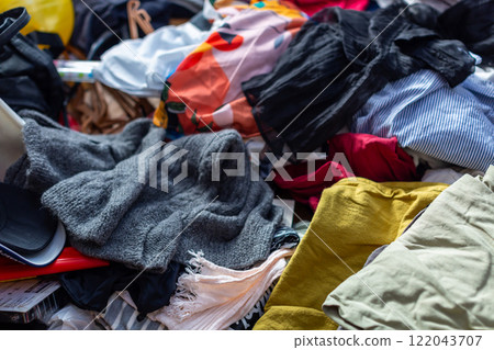 Decluttering, changing clothes, tidying up Decluttering, changing clothes, tidying up 122043707