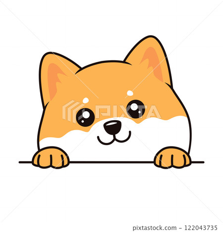 Cute Brown Dog Puppy Animal Cartoon Character is Peeking with Happy Expression Cute Brown Dog Puppy Animal Cartoon Character is Peeking with Happy Expression 122043735